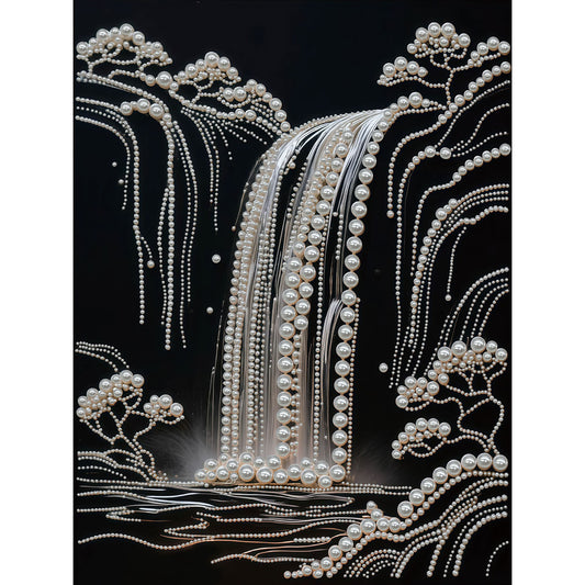 Waterfall - DIY Pearl Gem Art Diamond Painting Kits With Framefor Home Decor -30x40cm