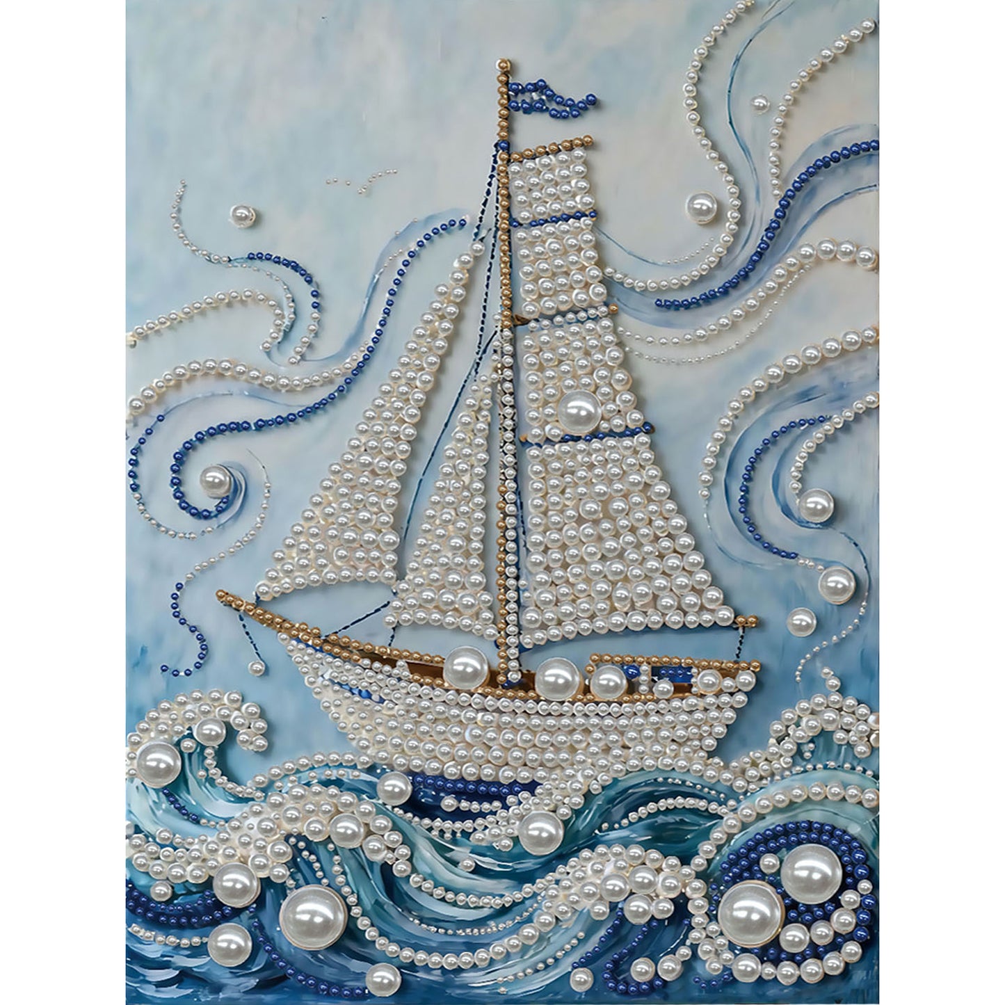 Sailboat - DIY Pearl Gem Art Diamond Painting Kits With Framefor Home Decor -30x40cm