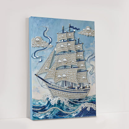 Sailboat - DIY Pearl Gem Art Diamond Painting Kits With Framefor Home Decor -30x40cm