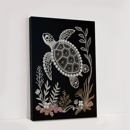Sea Turtles - DIY Pearl Gem Art Diamond Painting Kits With Framefor Home Decor -30x40cm