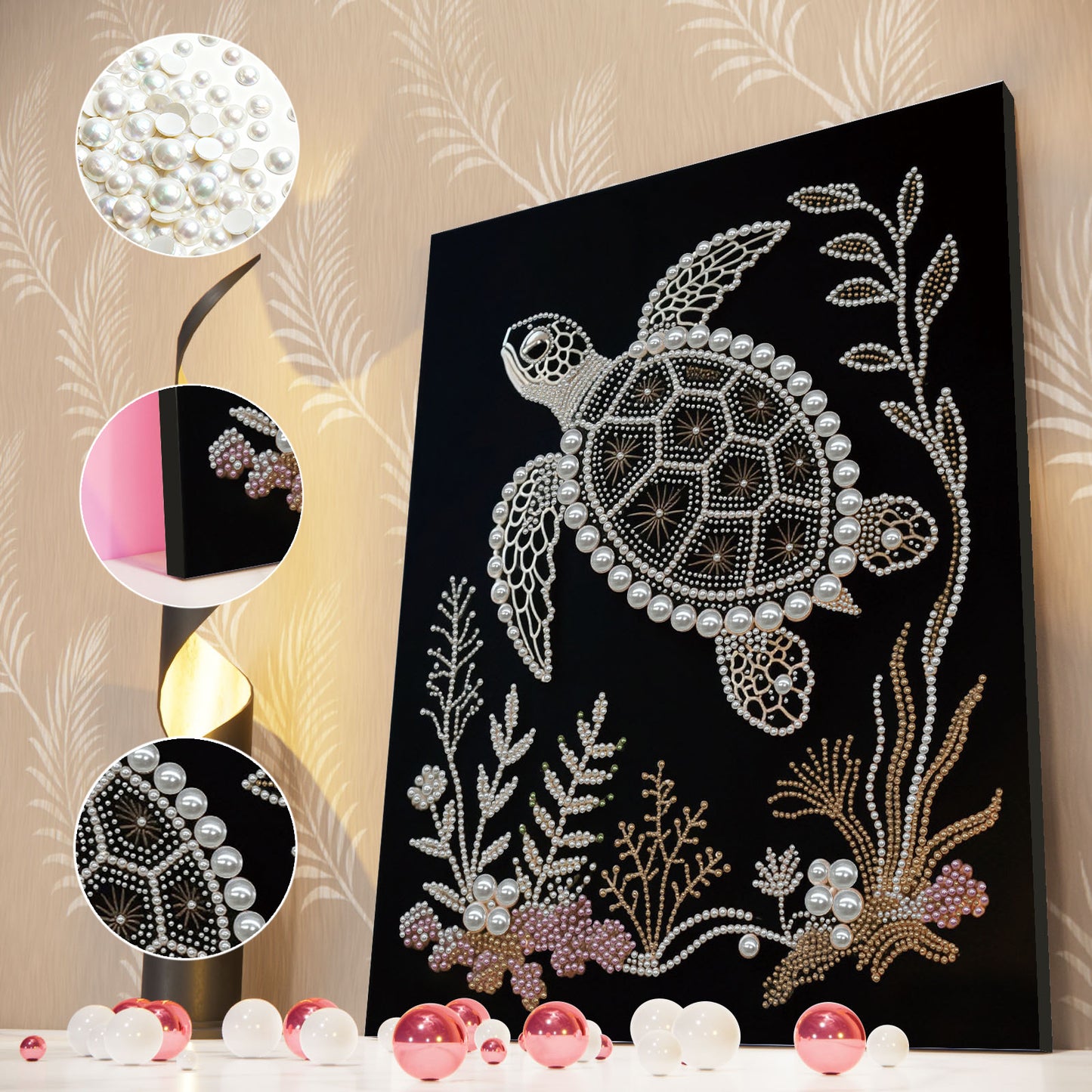 Sea Turtles - DIY Pearl Gem Art Diamond Painting Kits With Framefor Home Decor -30x40cm