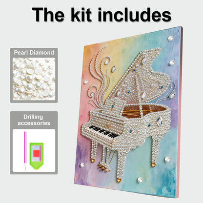 Piano - DIY Pearl Gem Art Diamond Painting Kits With Framefor Home Decor -30x40cm