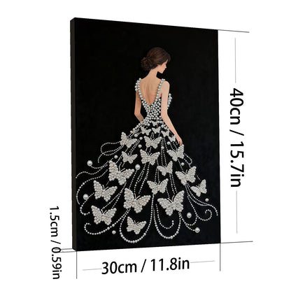 Girl - DIY Pearl Gem Art Diamond Painting Kits With Framefor Home Decor -30x40cm