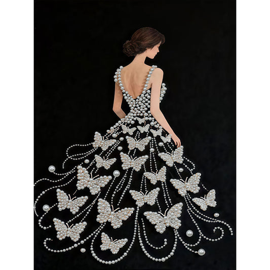 Girl - DIY Pearl Gem Art Diamond Painting Kits With Framefor Home Decor -30x40cm