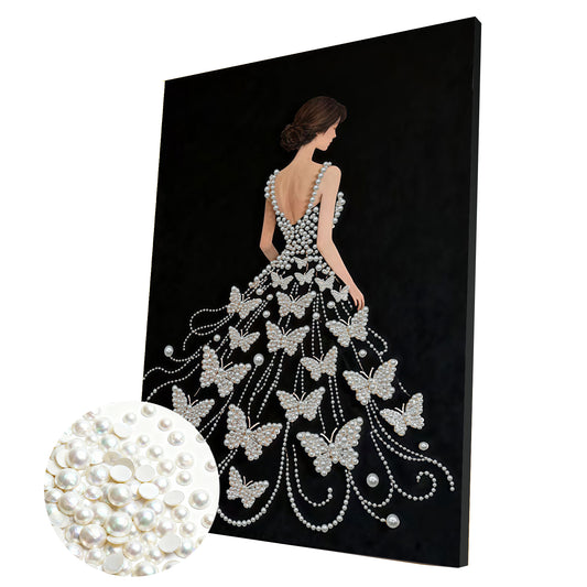 Girl - DIY Pearl Gem Art Diamond Painting Kits With Framefor Home Decor -30x40cm