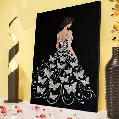 Girl - DIY Pearl Gem Art Diamond Painting Kits With Framefor Home Decor -30x40cm