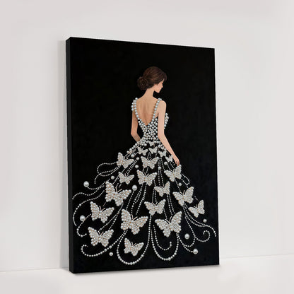 Girl - DIY Pearl Gem Art Diamond Painting Kits With Framefor Home Decor -30x40cm
