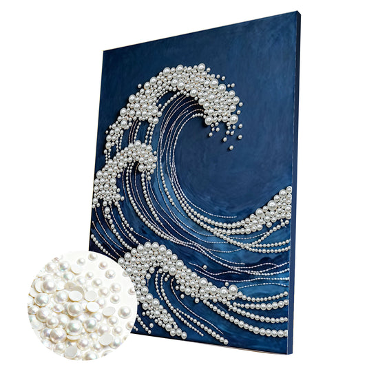 Wave - DIY Pearl Gem Art Diamond Painting Kits With Framefor Home Decor -30x40cm