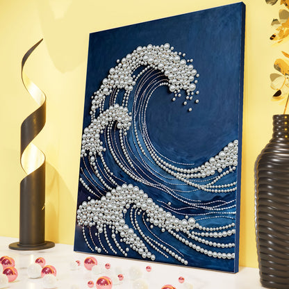 Wave - DIY Pearl Gem Art Diamond Painting Kits With Framefor Home Decor -30x40cm