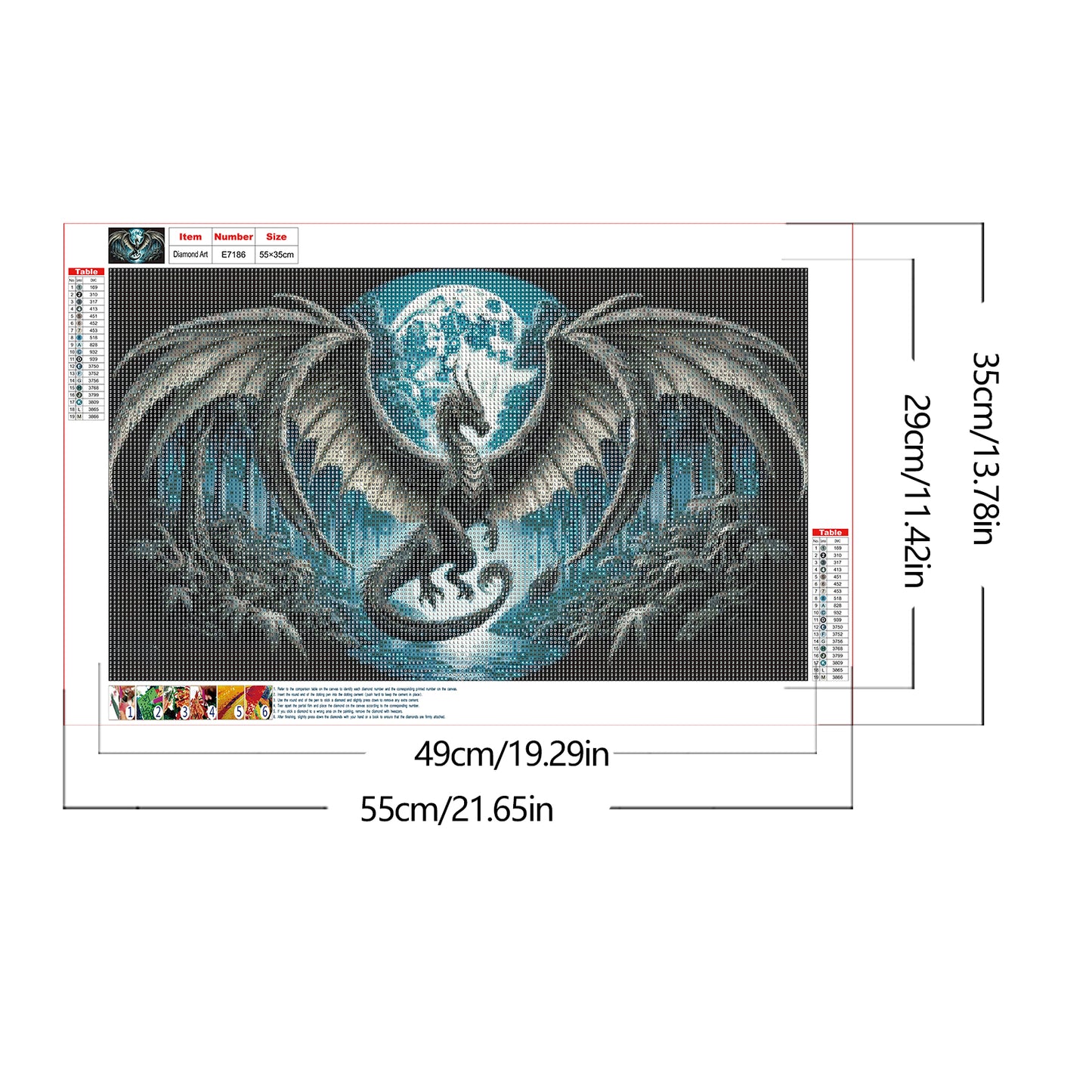 Dinosaur - Full Round Drill Diamond Painting 55*35CM