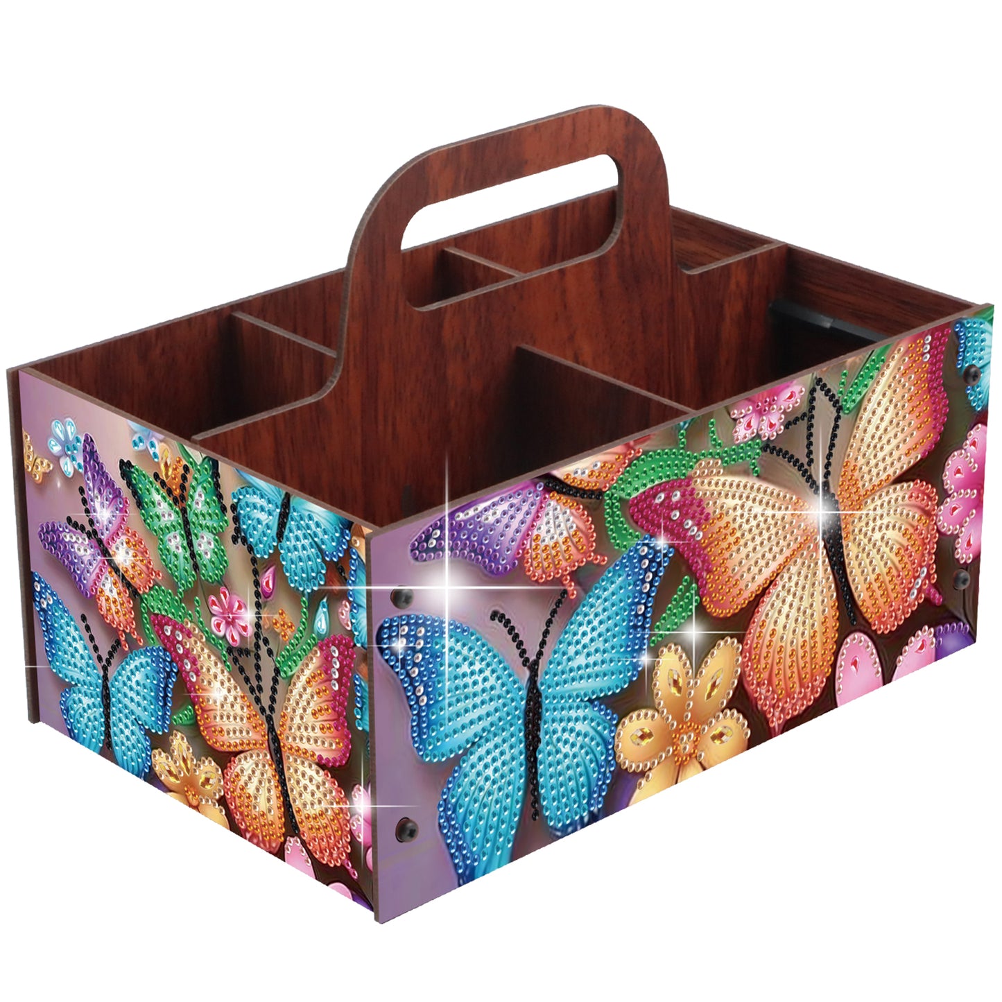 Butterfly DIY Wooden Diamond Art Painting Storage Box with Handheld Home Decor