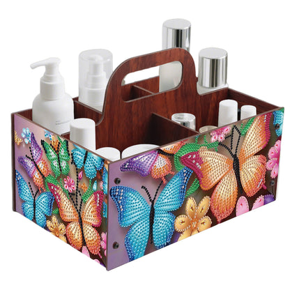 Butterfly DIY Wooden Diamond Art Painting Storage Box with Handheld Home Decor