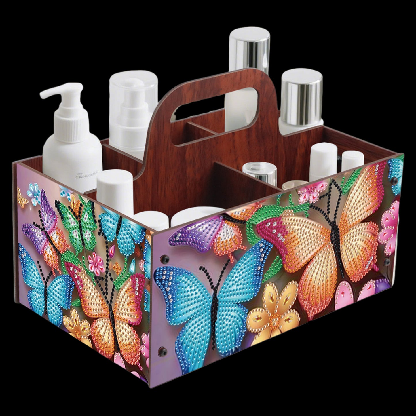 Butterfly DIY Wooden Diamond Art Painting Storage Box with Handheld Home Decor