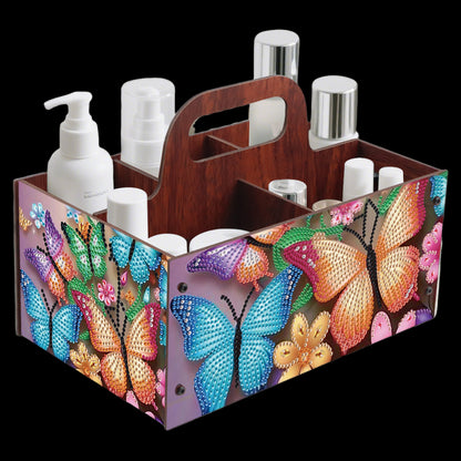 Butterfly DIY Wooden Diamond Art Painting Storage Box with Handheld Home Decor