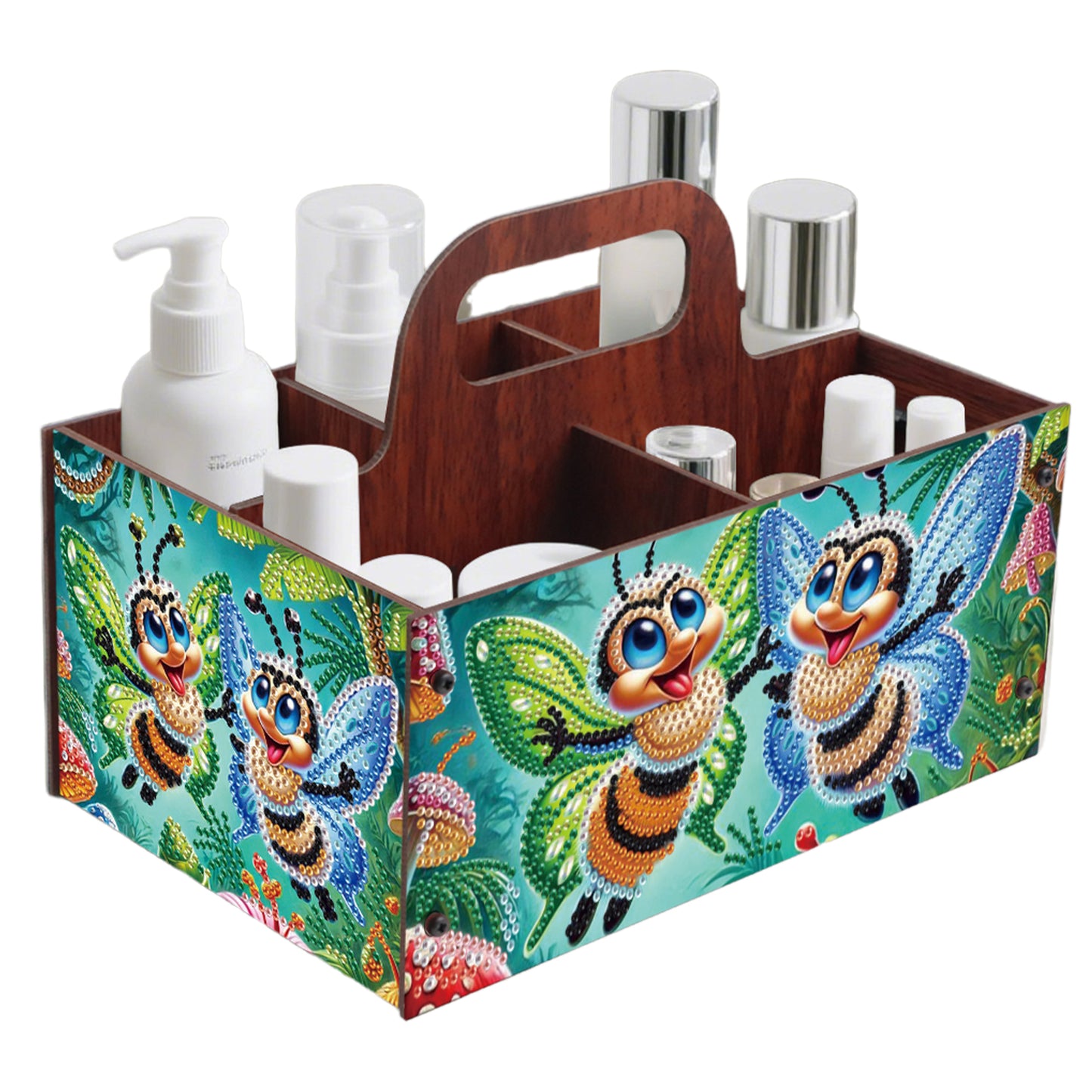Bee DIY Wooden Diamond Art Painting Storage Box with Handheld Home Decor