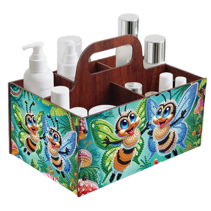 Bee DIY Wooden Diamond Art Painting Storage Box with Handheld Home Decor