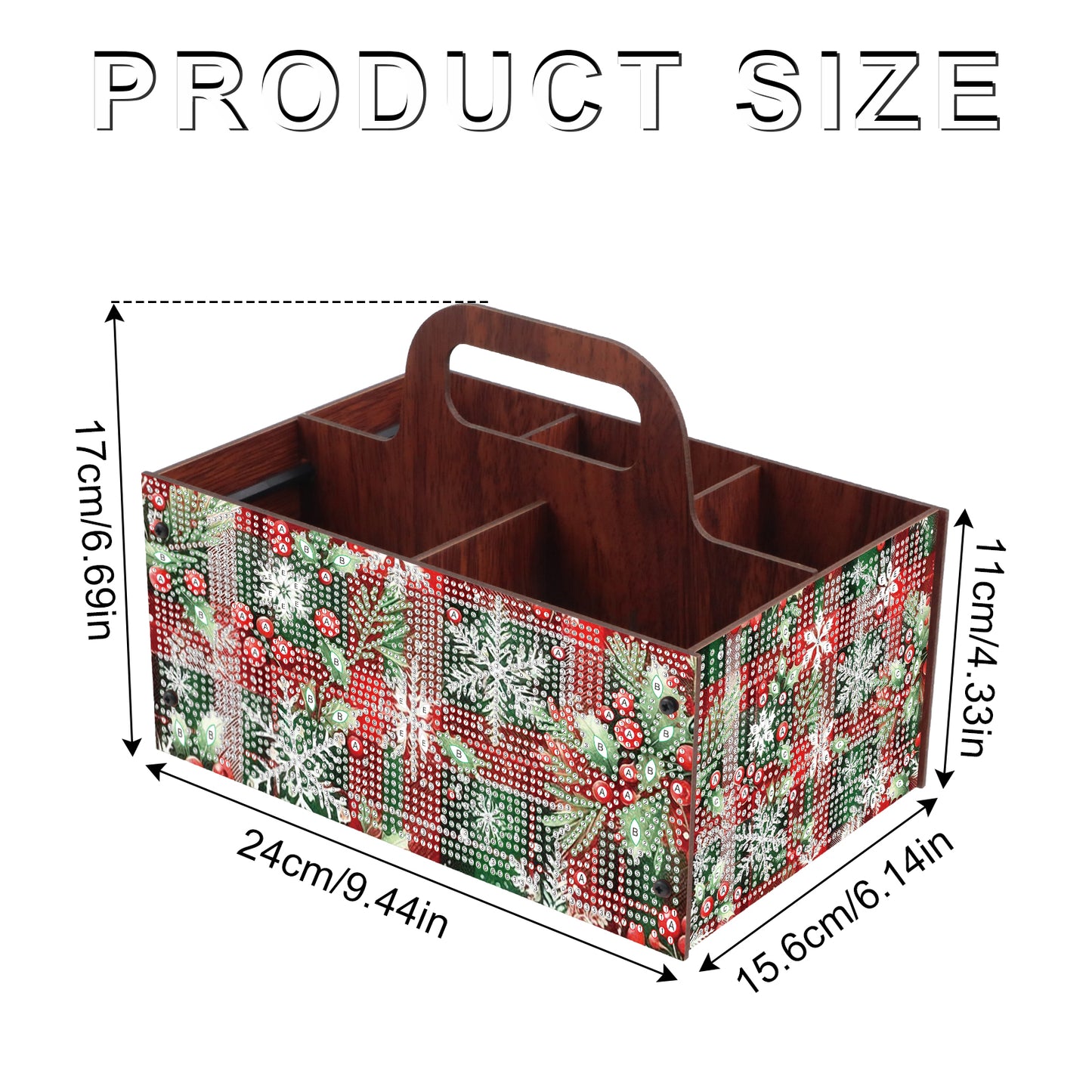 Gift DIY Wooden Diamond Art Painting Storage Box with Handheld Home Decor