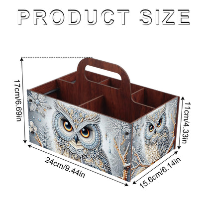 Owl DIY Wooden Diamond Art Painting Storage Box with Handheld Home Decor