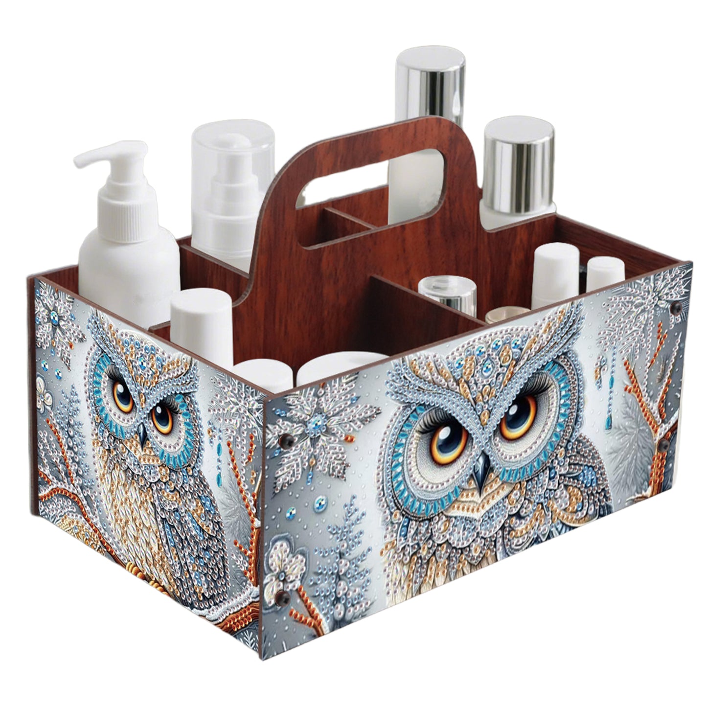 Owl DIY Wooden Diamond Art Painting Storage Box with Handheld Home Decor