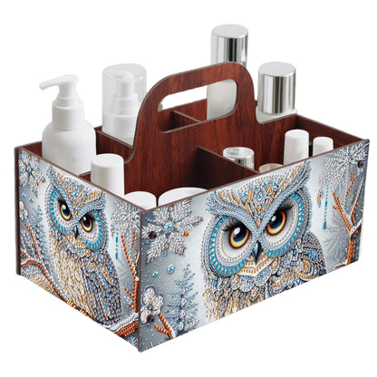 Owl DIY Wooden Diamond Art Painting Storage Box with Handheld Home Decor