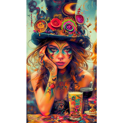 Tattooed Beauty - Partial AB Round Drill Diamond Painting 40*70CM