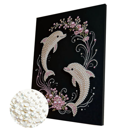 Dolphin - DIY Pearl Gem Art Diamond Painting Kits With Framefor Home Decor -30x40cm