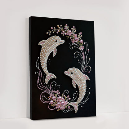 Dolphin - DIY Pearl Gem Art Diamond Painting Kits With Framefor Home Decor -30x40cm