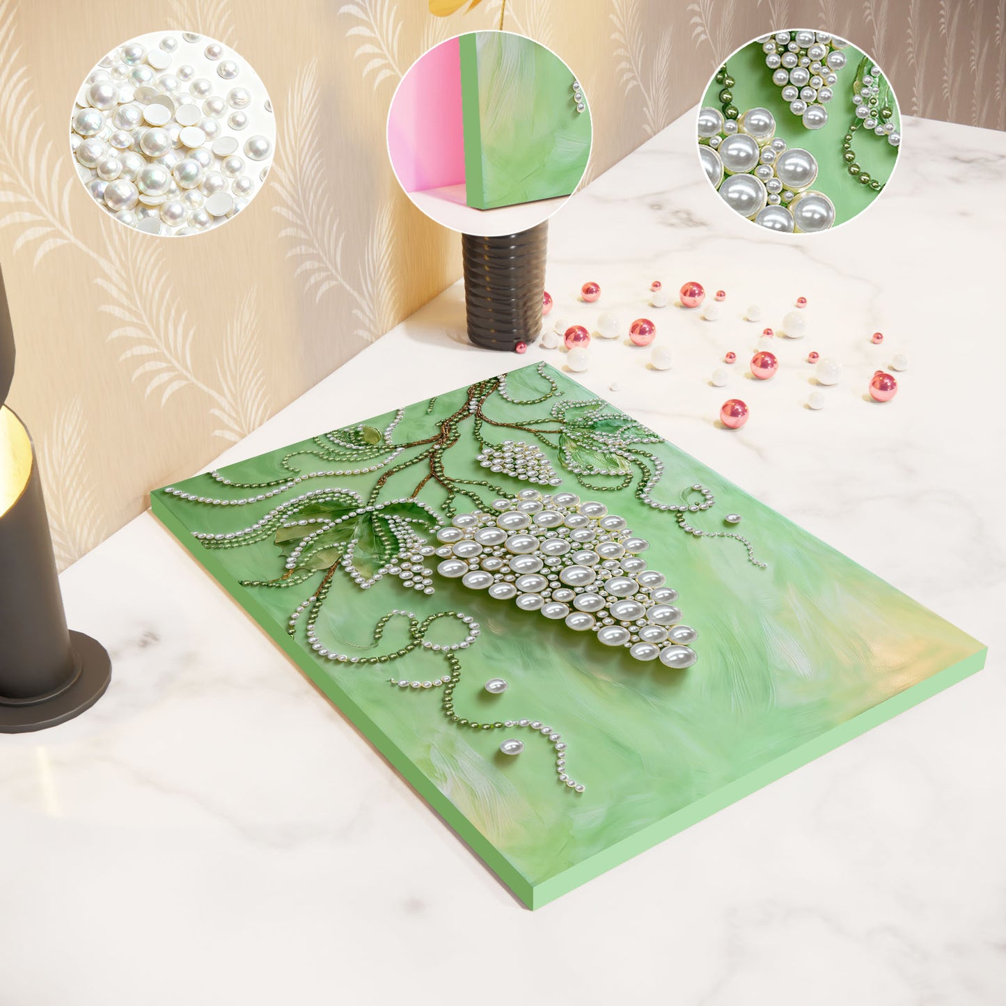 Grapes - DIY Pearl Gem Art Diamond Painting Kits With Framefor Home Decor -30x40cm