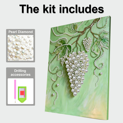 Grapes - DIY Pearl Gem Art Diamond Painting Kits With Framefor Home Decor -30x40cm