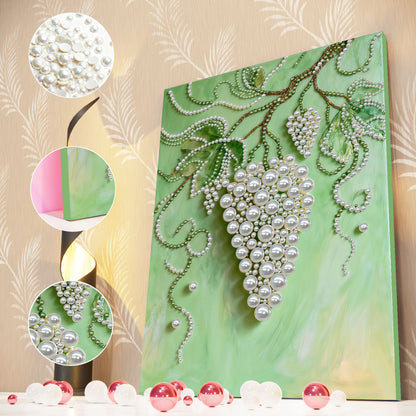 Grapes - DIY Pearl Gem Art Diamond Painting Kits With Framefor Home Decor -30x40cm