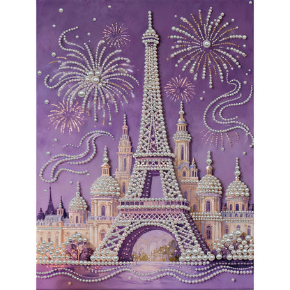 Castle - DIY Pearl Gem Art Diamond Painting Kits With Framefor Home Decor -30x40cm