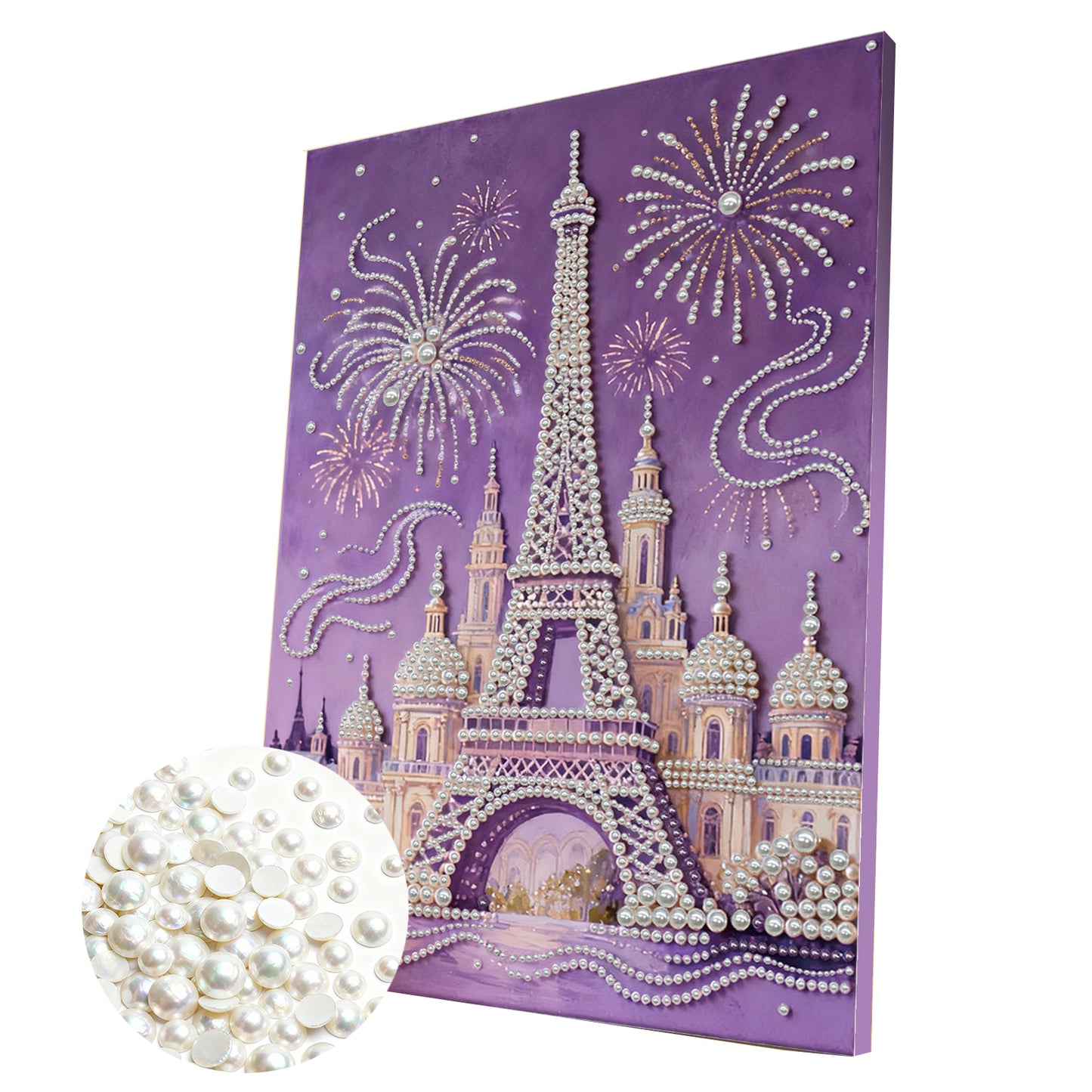 Castle - DIY Pearl Gem Art Diamond Painting Kits With Framefor Home Decor -30x40cm