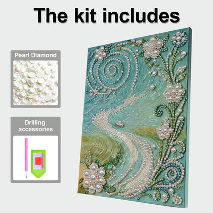 Garden Path - DIY Pearl Gem Art Diamond Painting Kits With Framefor Home Decor -30x40cm
