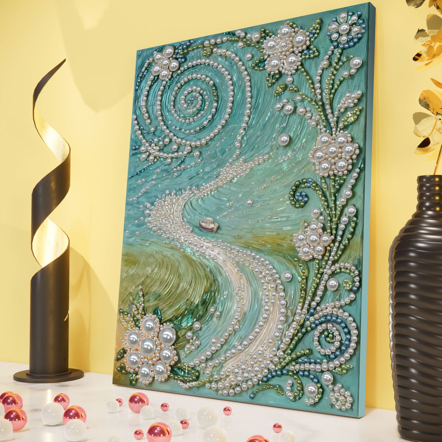 Garden Path - DIY Pearl Gem Art Diamond Painting Kits With Framefor Home Decor -30x40cm