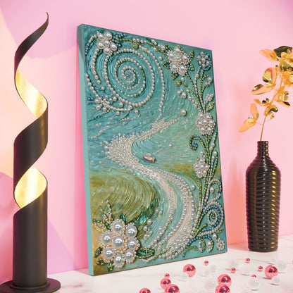 Garden Path - DIY Pearl Gem Art Diamond Painting Kits With Framefor Home Decor -30x40cm