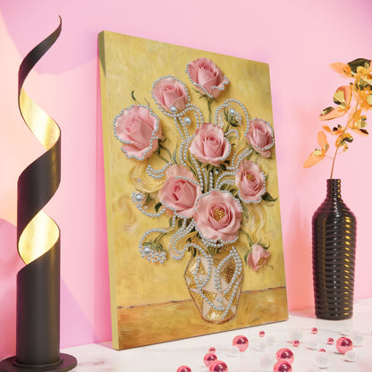 Vase - DIY Pearl Gem Art Diamond Painting Kits With Framefor Home Decor -30x40cm