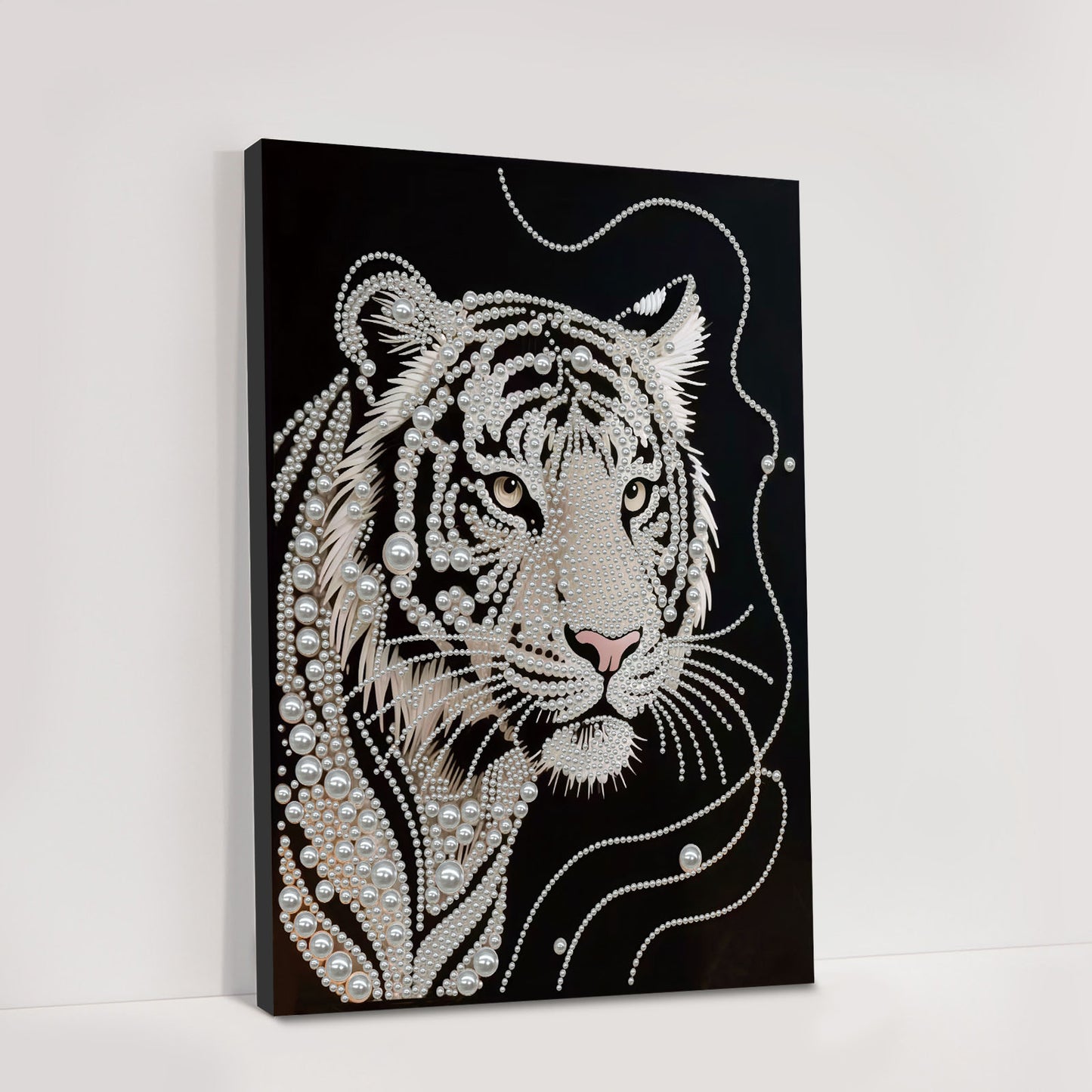 Tiger - DIY Pearl Gem Art Diamond Painting Kits With Framefor Home Decor -30x40cm