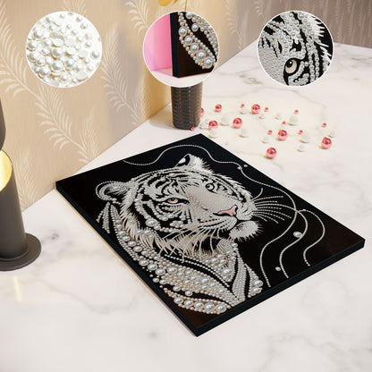Tiger - DIY Pearl Gem Art Diamond Painting Kits With Framefor Home Decor -30x40cm