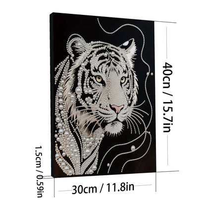 Tiger - DIY Pearl Gem Art Diamond Painting Kits With Framefor Home Decor -30x40cm