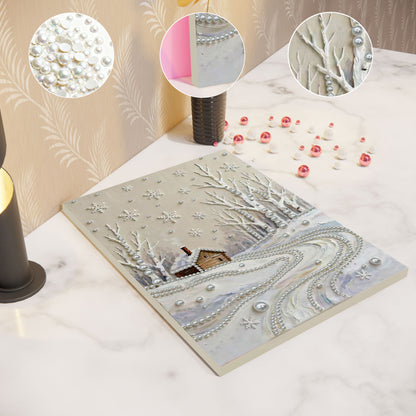 Snowy Field - DIY Pearl Gem Art Diamond Painting Kits With Framefor Home Decor -30x40cm