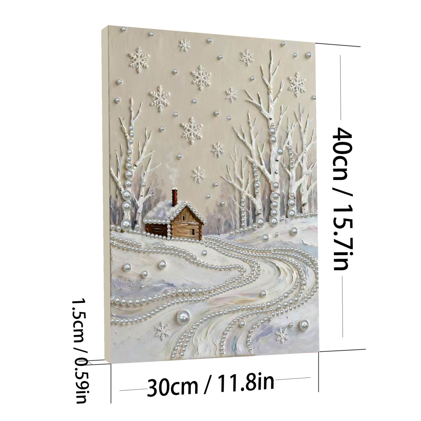 Snowy Field - DIY Pearl Gem Art Diamond Painting Kits With Framefor Home Decor -30x40cm