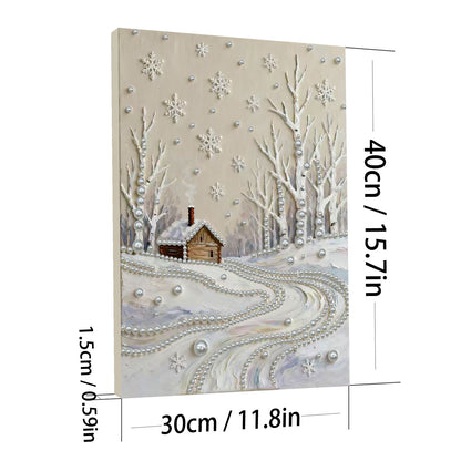 Snowy Field - DIY Pearl Gem Art Diamond Painting Kits With Framefor Home Decor -30x40cm