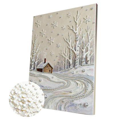 Snowy Field - DIY Pearl Gem Art Diamond Painting Kits With Framefor Home Decor -30x40cm