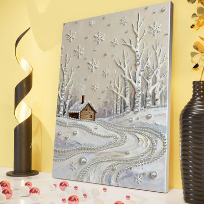Snowy Field - DIY Pearl Gem Art Diamond Painting Kits With Framefor Home Decor -30x40cm