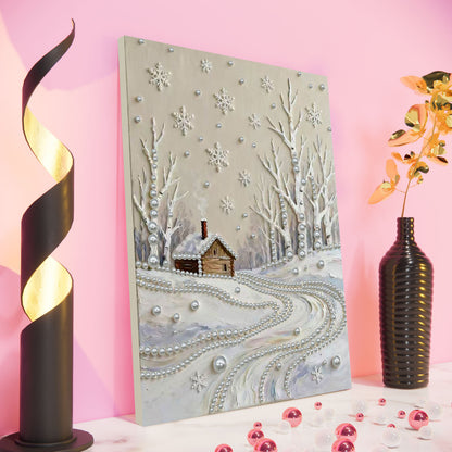 Snowy Field - DIY Pearl Gem Art Diamond Painting Kits With Framefor Home Decor -30x40cm