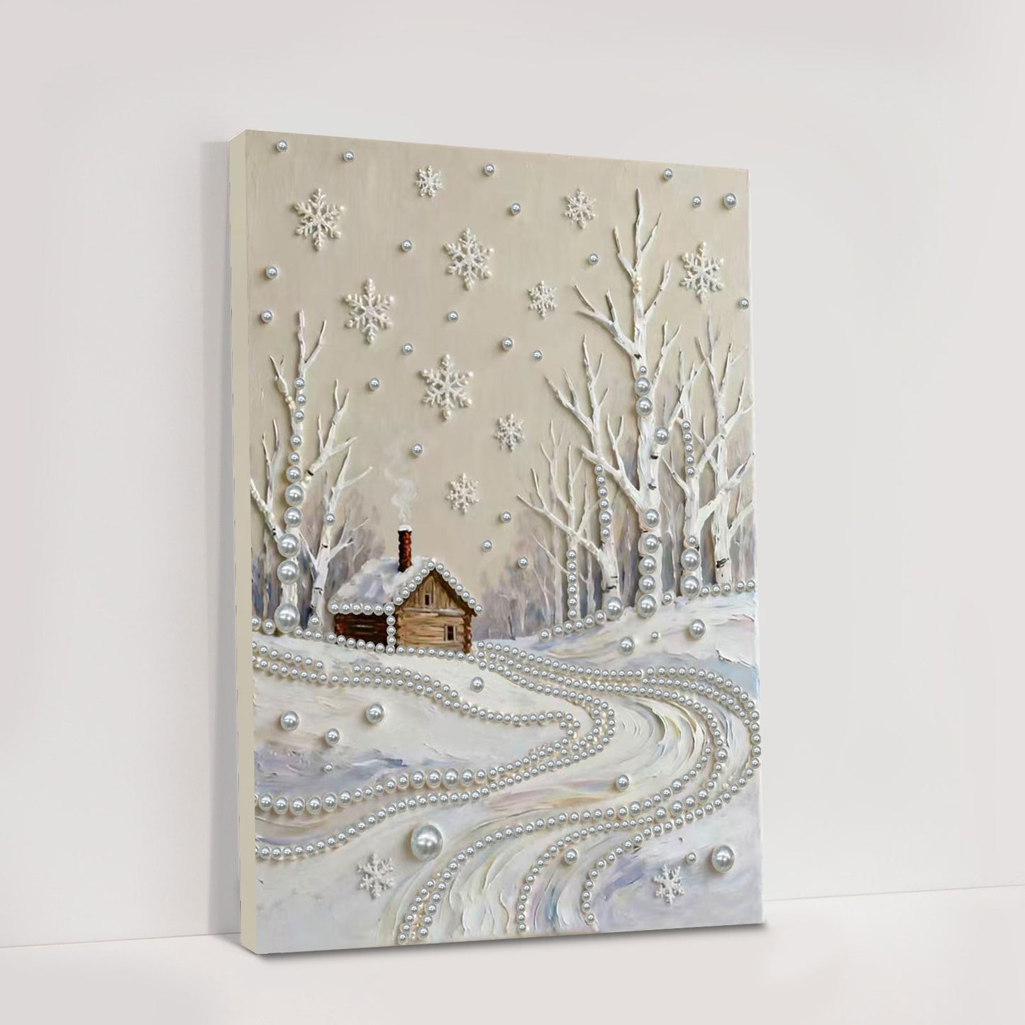 Snowy Field - DIY Pearl Gem Art Diamond Painting Kits With Framefor Home Decor -30x40cm