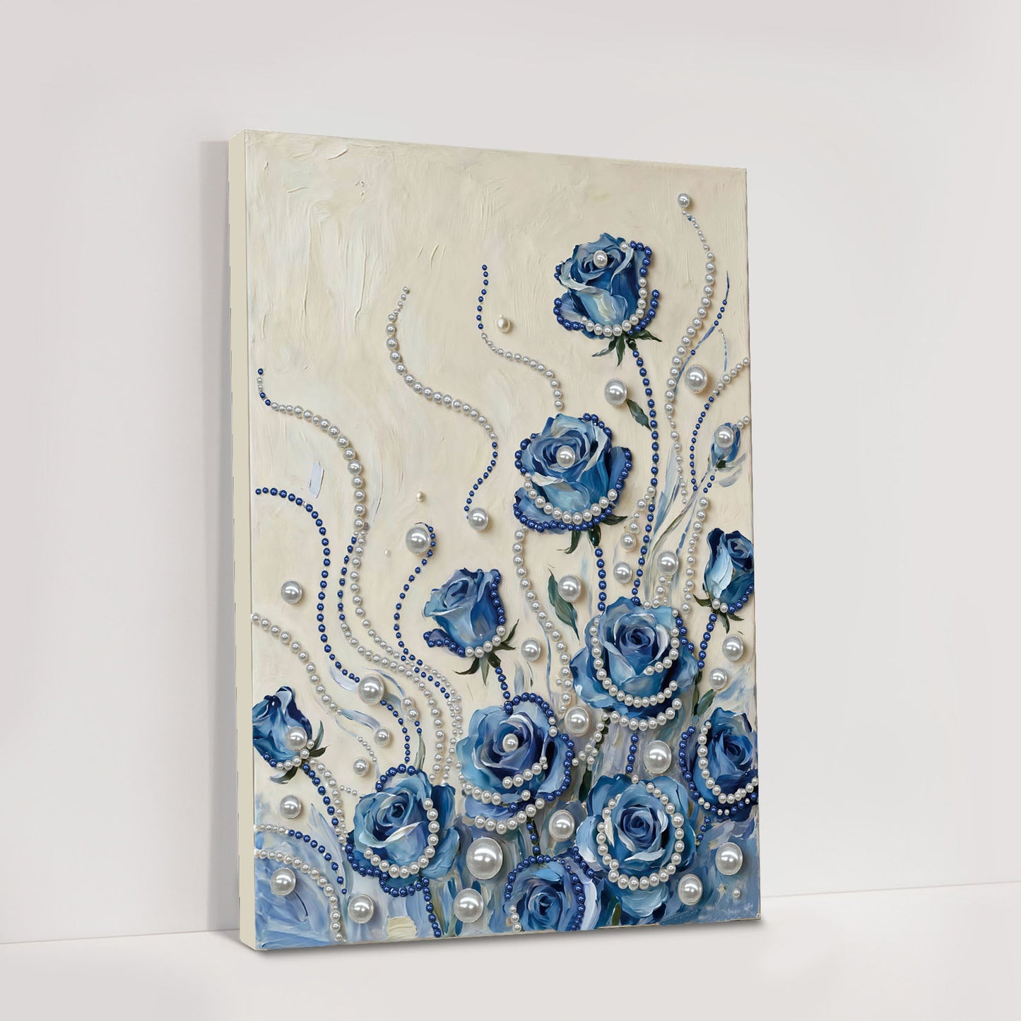 Blue Flower - DIY Pearl Gem Art Diamond Painting Kits With Framefor Home Decor -30x40cm