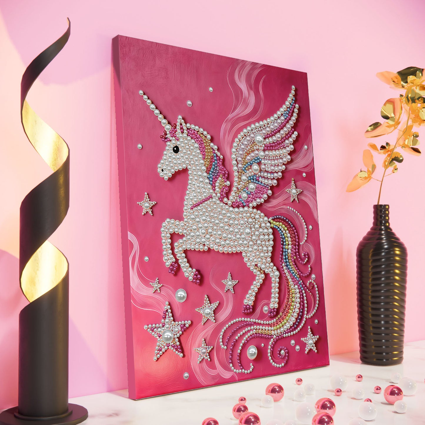 Unicorn - DIY Pearl Gem Art Diamond Painting Kits With Framefor Home Decor -30x40cm