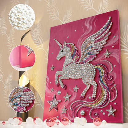 Unicorn - DIY Pearl Gem Art Diamond Painting Kits With Framefor Home Decor -30x40cm