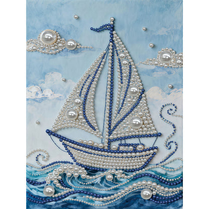 Sailboat - DIY Pearl Gem Art Diamond Painting Kits With Framefor Home Decor -30x40cm